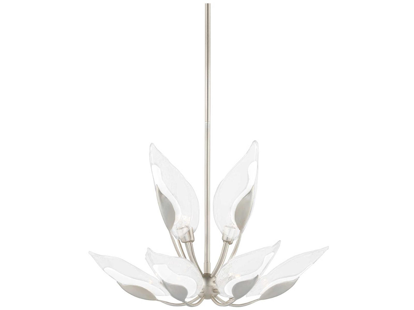 Hudson Valley Blossom 10-Light Round Tiered Chandelier in Silver Leaf