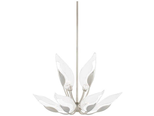 Hudson Valley Blossom 10-Light Round Tiered Chandelier in Silver Leaf