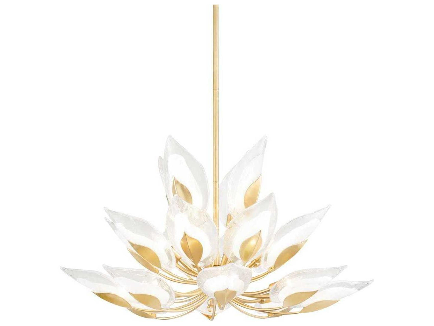 Hudson Valley 20-Light Blossom Chandelier in Gold Leaf with Clear Glass