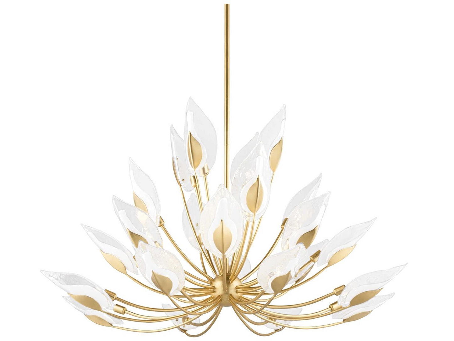 Hudson Valley Blossom 24-Light Gold Leaf Glass Candelabra Chandelier