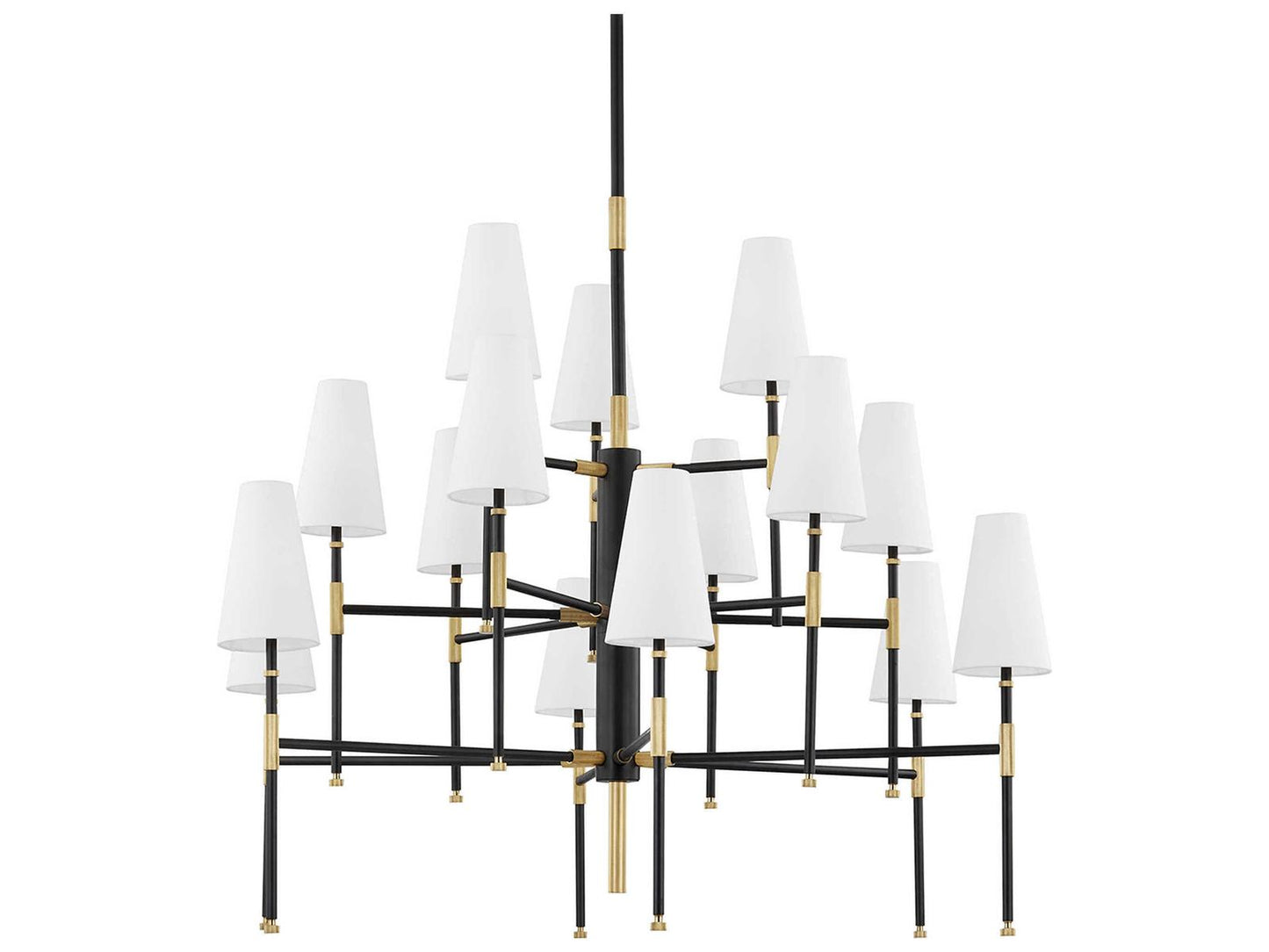 Hudson Valley 15-Light Bowery Empire Tiered Chandelier in Aged Old Bronze