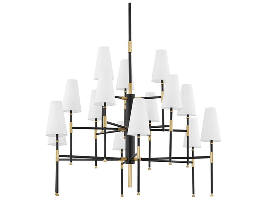 Hudson Valley 15-Light Bowery Empire Tiered Chandelier in Aged Old Bronze