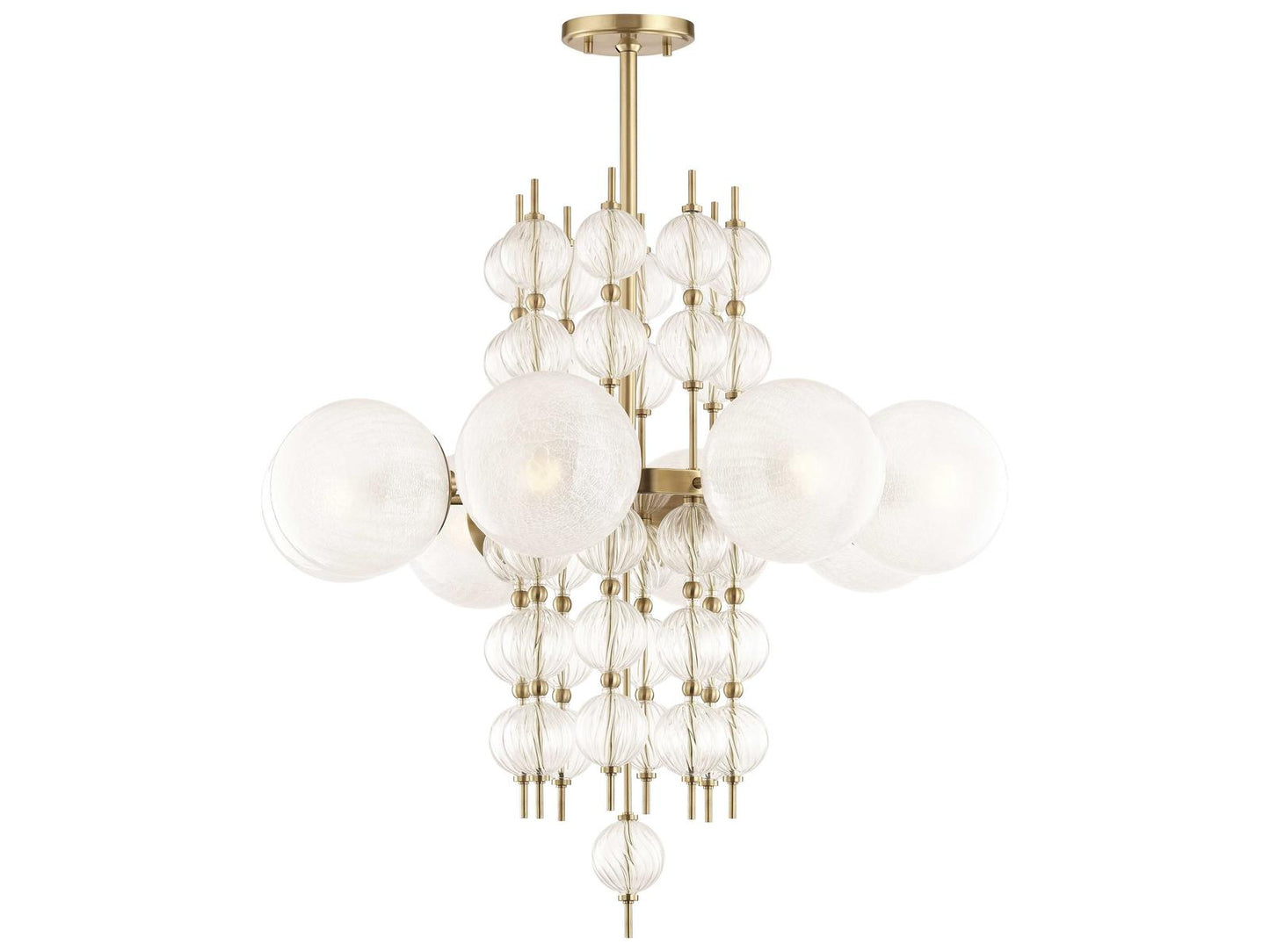 Hudson Valley Calypso 8-Light Aged Brass Chandelier with Clear Glass Globes