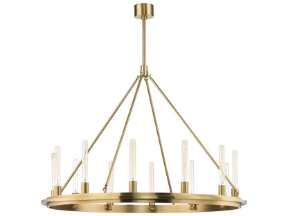 Hudson Valley Chambers 12-Light Chandelier in Aged Brass