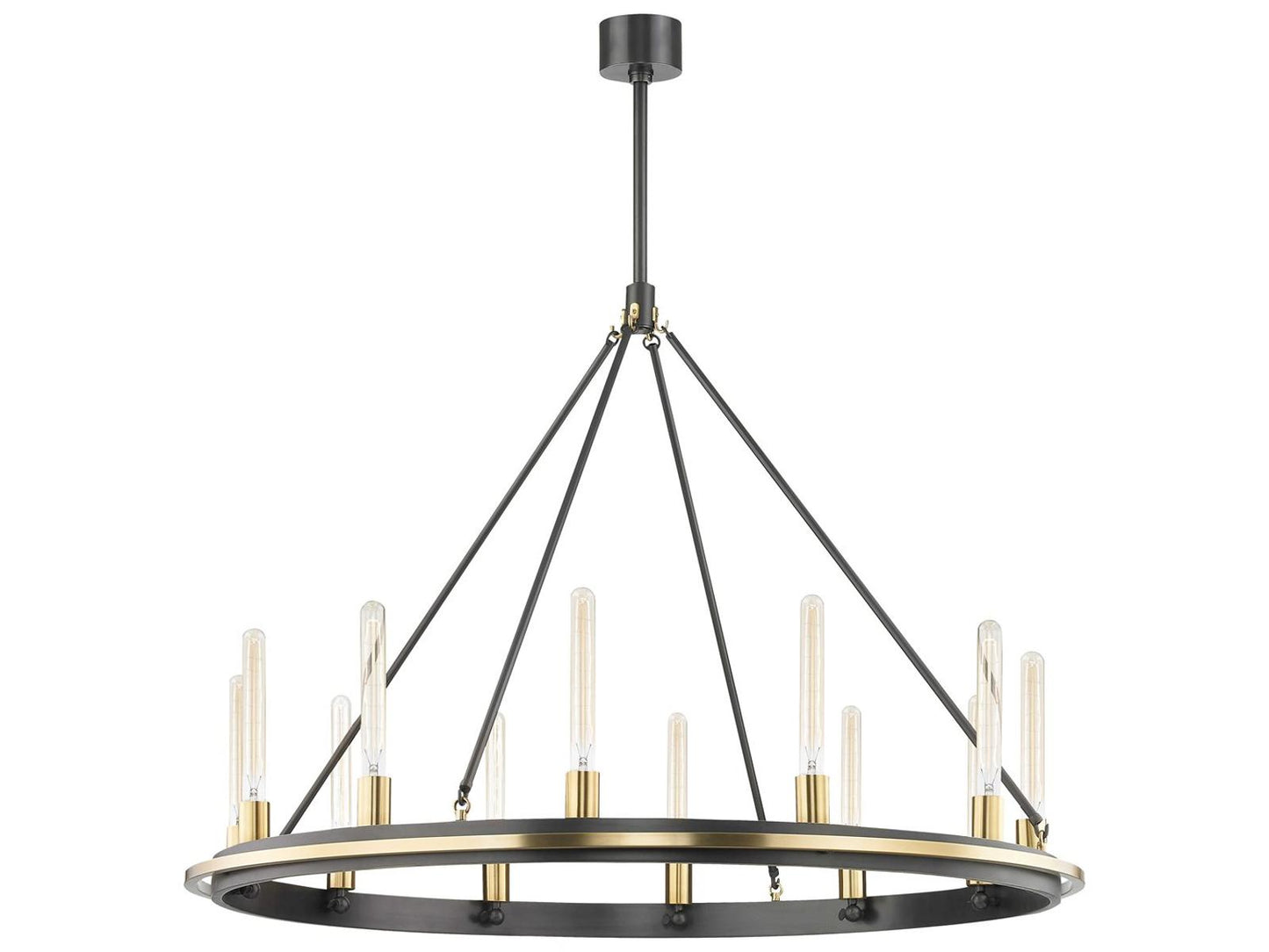 Hudson Valley 12-Light Chambers Round Chandelier in Aged Old Bronze