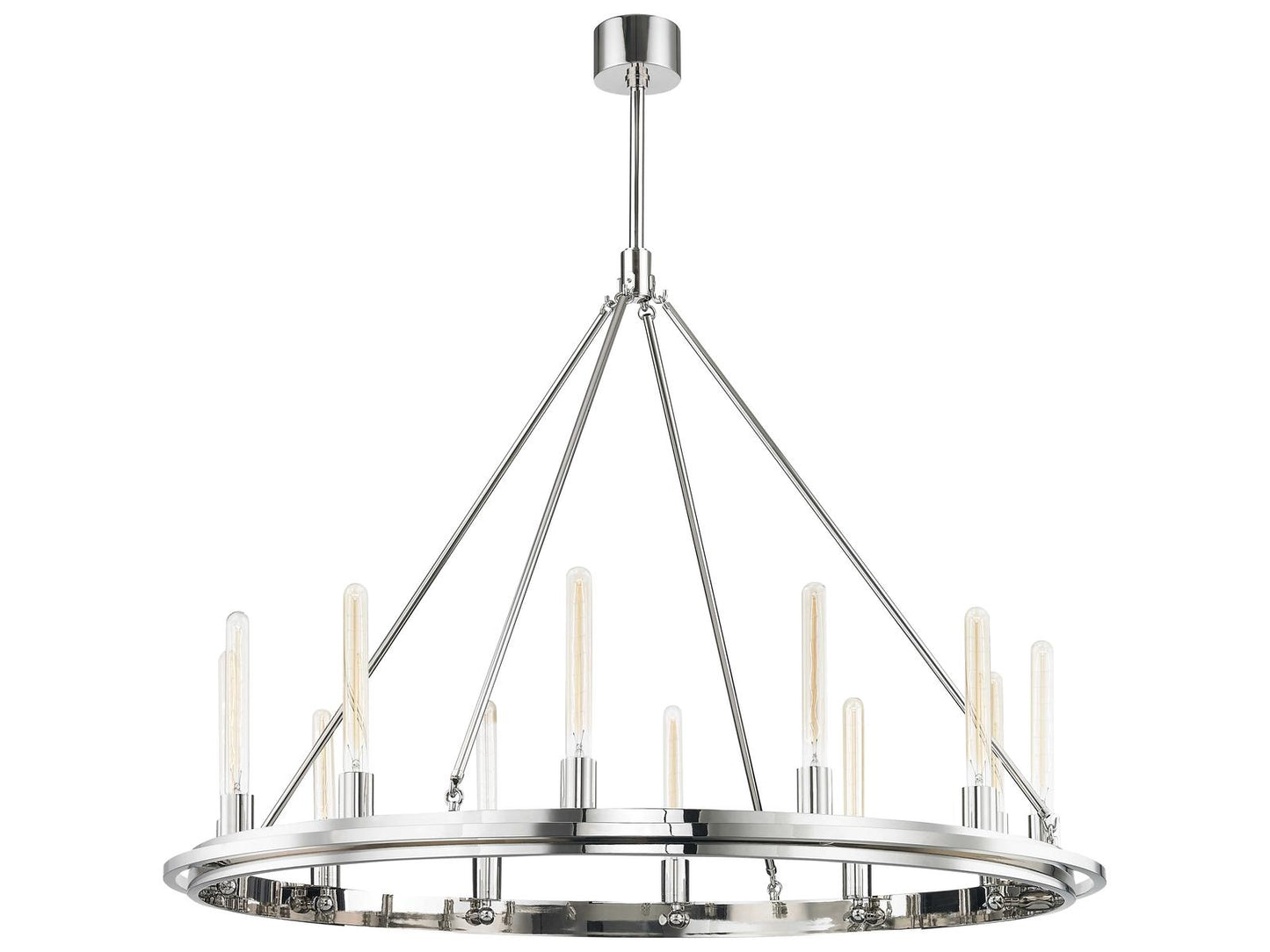 Hudson Valley 12-Light Chambers Polished Nickel Round Chandelier