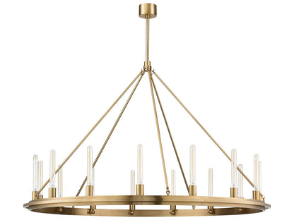 Hudson Valley Chambers 15-Light Round Chandelier in Aged Brass