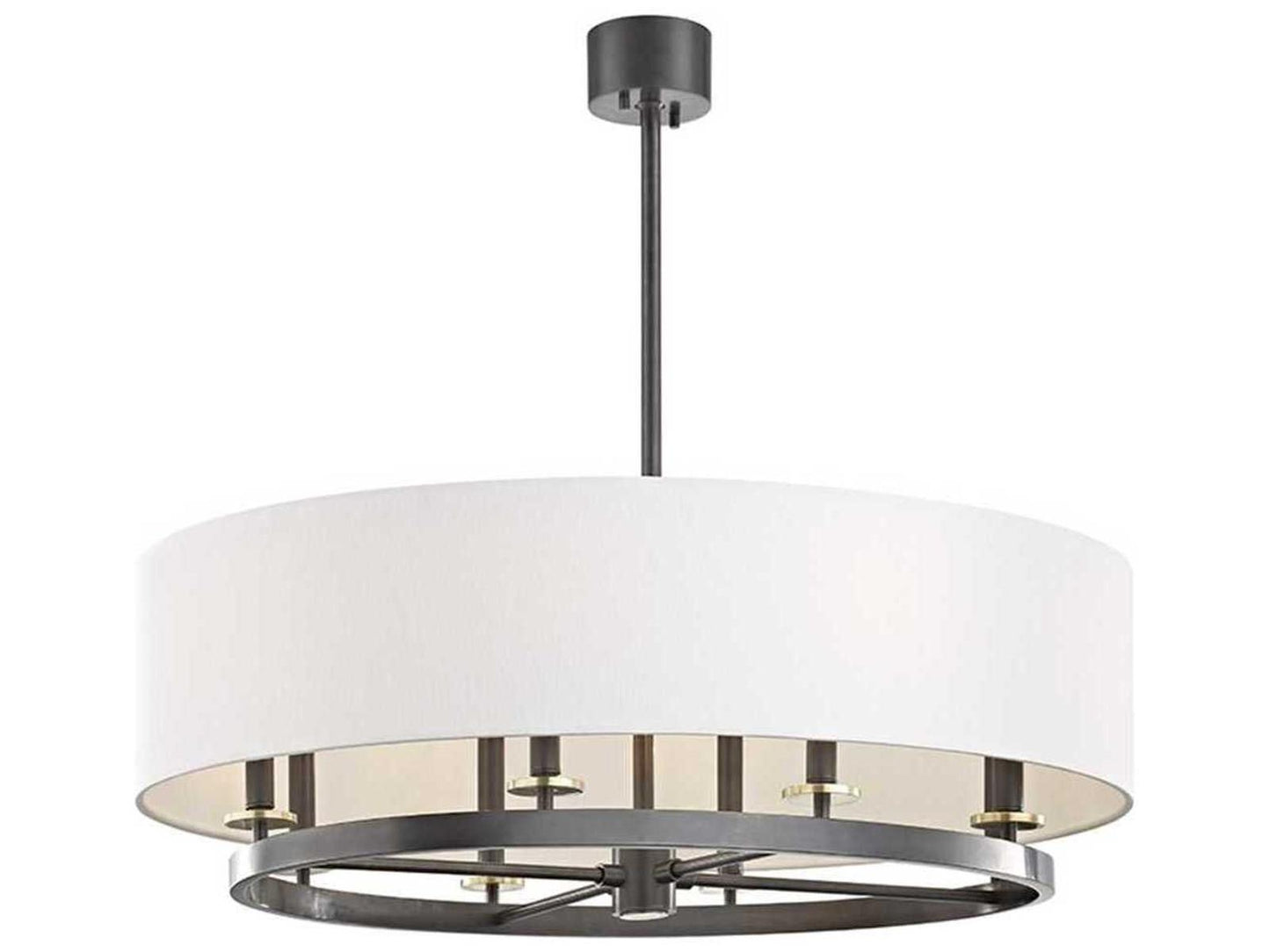 Hudson Valley 8-Light Durham Oval Drum Chandelier in Aged Old Bronze
