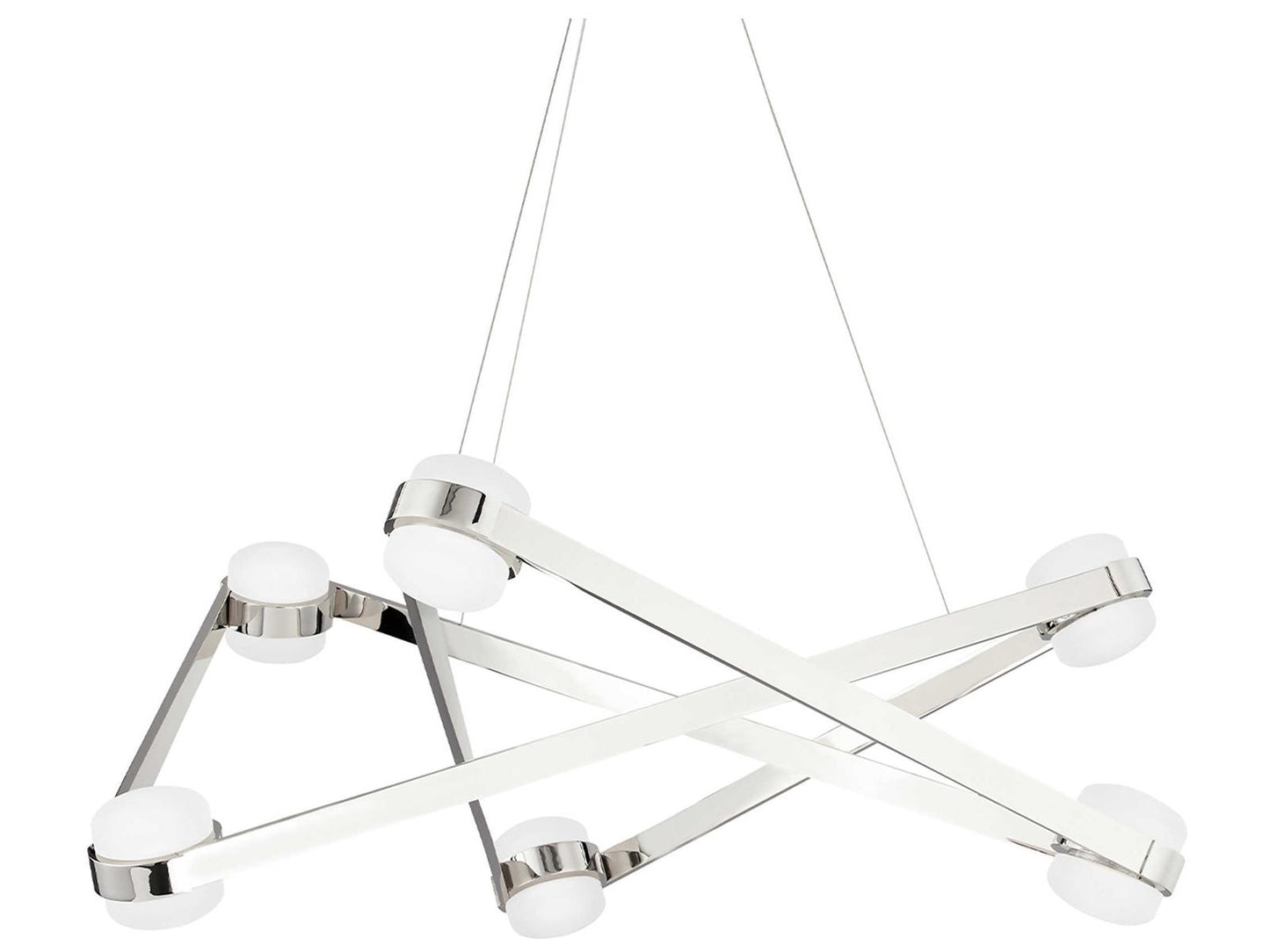 Hudson Valley 6-Light Orbit LED Geometric Chandelier in Polished Nickel
