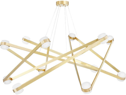 Hudson Valley Orbit 12-Light Aged Brass Integrated LED Geometric Sputnik Chandelier