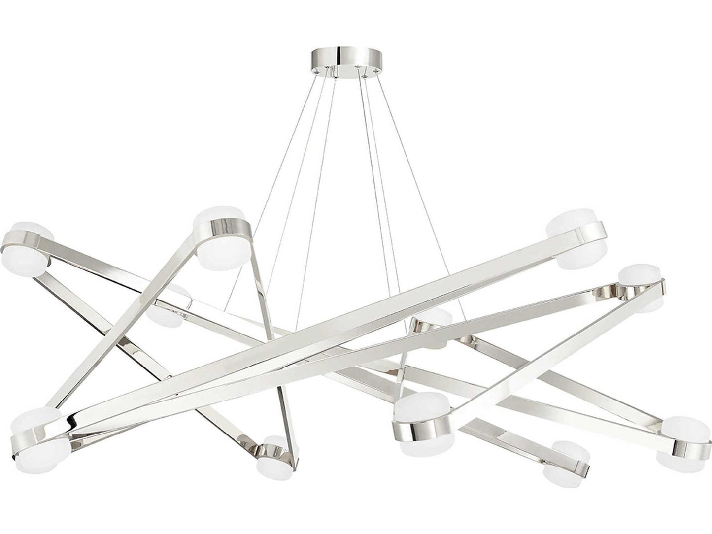 Hudson Valley 12-Light Orbit LED Chandelier in Polished Nickel