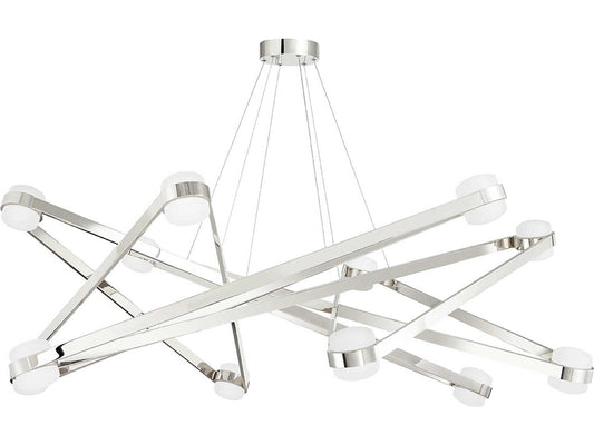 Hudson Valley 12-Light Orbit LED Chandelier in Polished Nickel