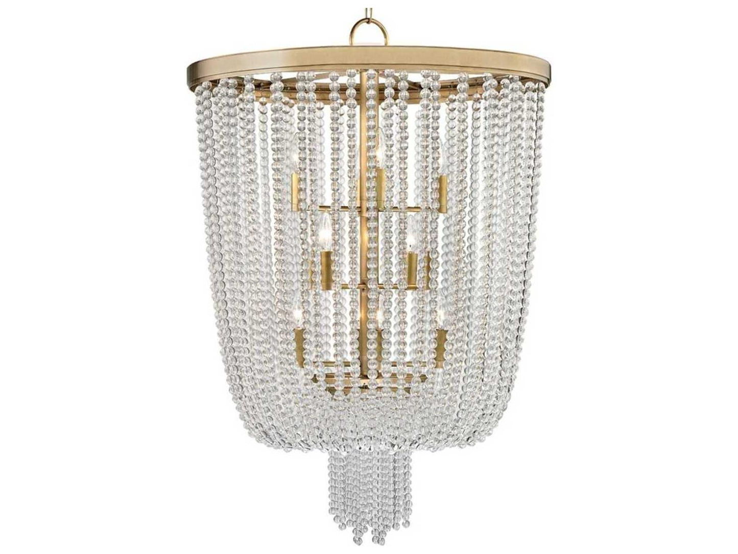 Hudson Valley 12-Light Royalton Chandelier Aged Brass with Clear Crystal