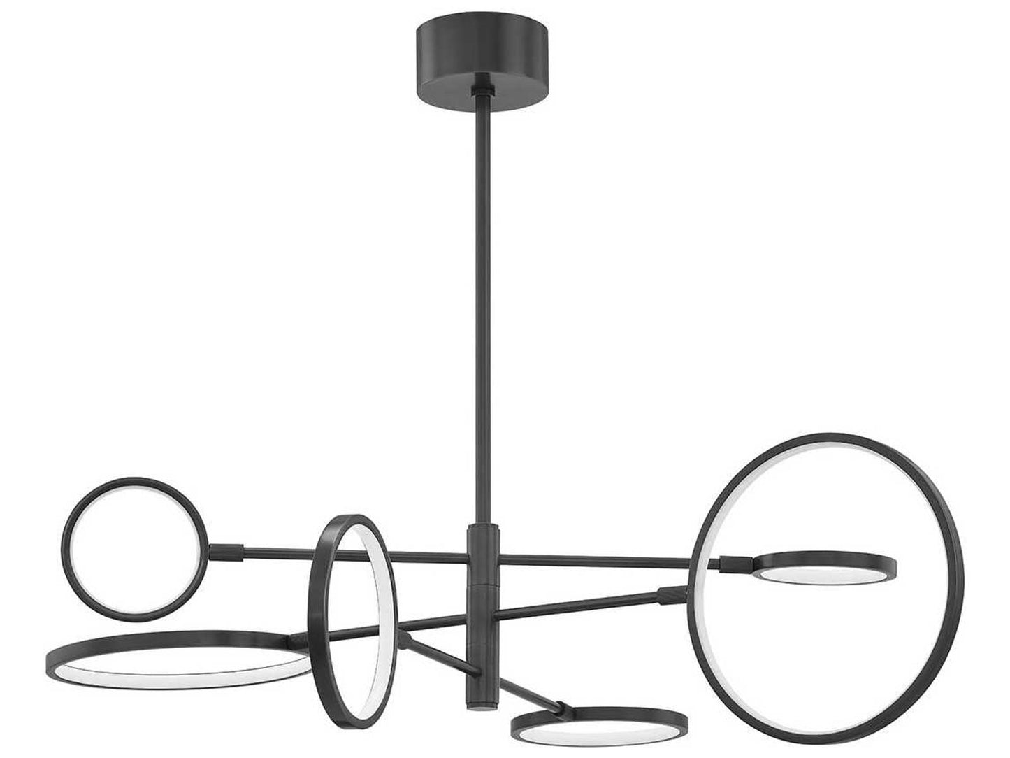 Hudson Valley Saturn 6-Light Old Bronze LED Chandelier with Matte White Glass