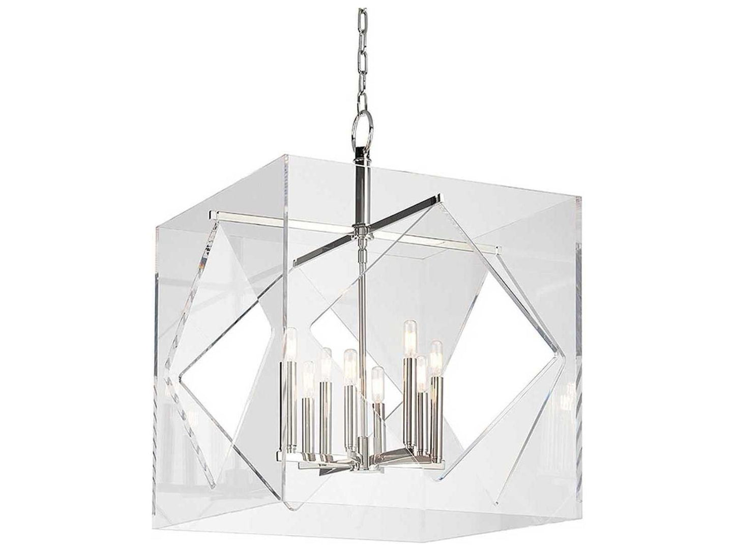 Hudson Valley Travis 8-Light Polished Nickel Chandelier with Clear Acrylic