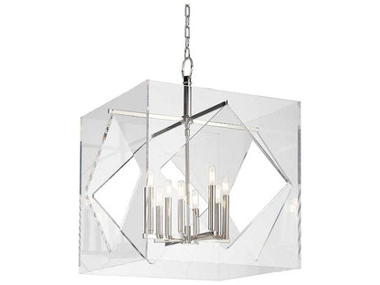 Hudson Valley Travis 8-Light Polished Nickel Chandelier with Clear Acrylic