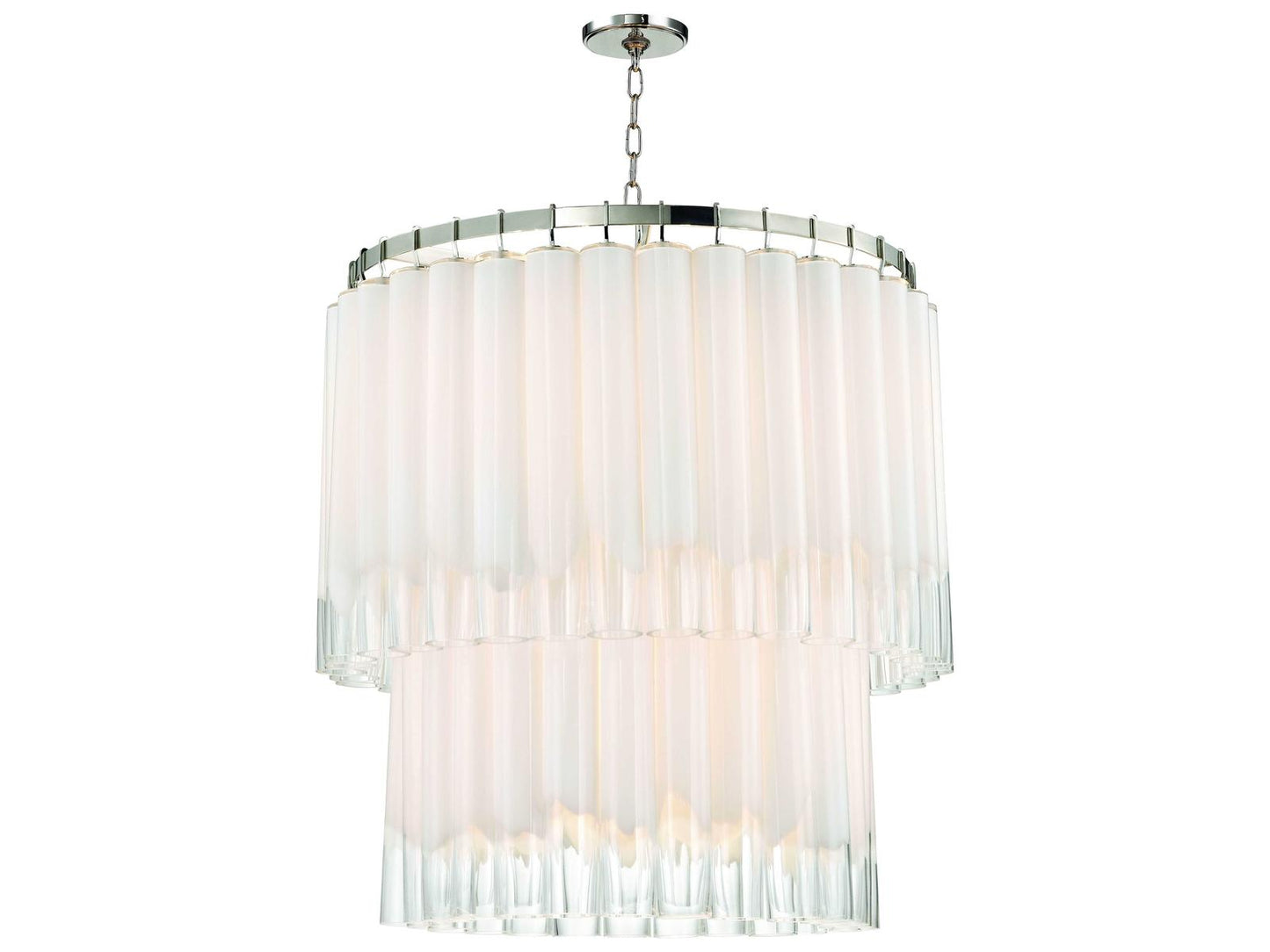 Hudson Valley Tyrell 13-Light Polished Nickel Clear Crystal Glass Candelabra Drum Chandelier