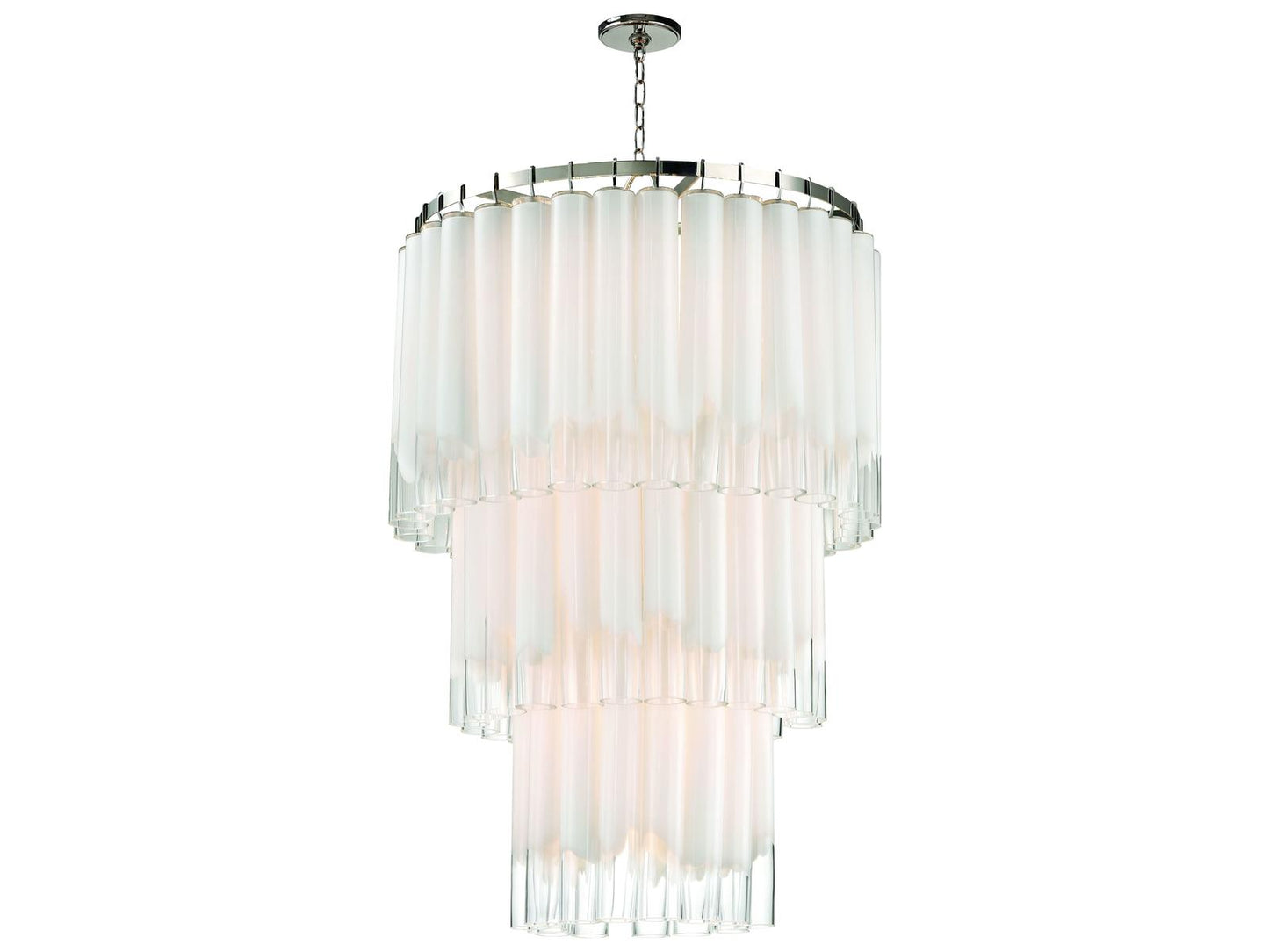 Hudson Valley Tyrell 16-Light Polished Nickel Chandelier with Frosted Opal Glass
