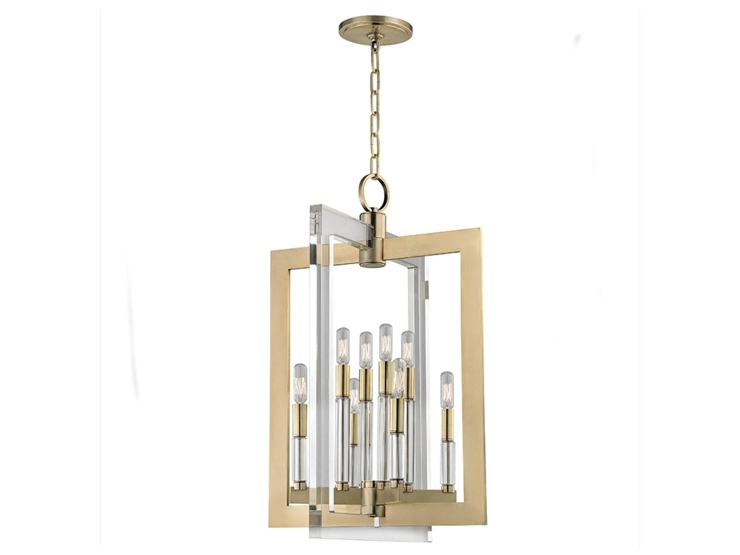 Hudson Valley Wellington 8-Light Candelabra Chandelier in Aged Brass