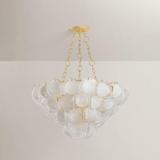 Hudson Valley Lighting Cedar Hill 9 Light 39" Wide Waterfall Chandelier with Piastre Glass Shades