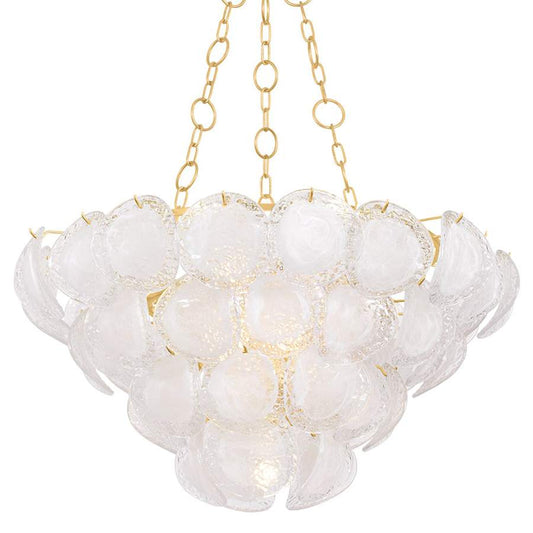 Hudson Valley Lighting Cedar Hill 9 Light 39" Wide Waterfall Chandelier with Piastre Glass Shades