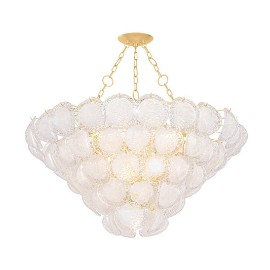 Hudson Valley Lighting Cedar Hill 17 Light 47" Wide Waterfall Chandelier with Piastre Glass Shades