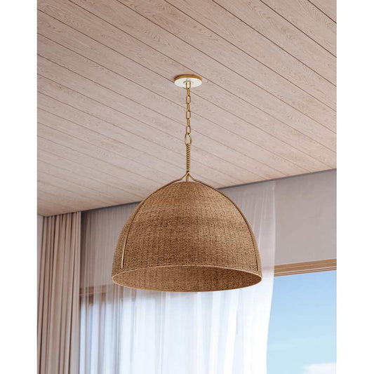 Hudson Valley Lighting Woodlawn 29" Wide Pendant with Rope Shade