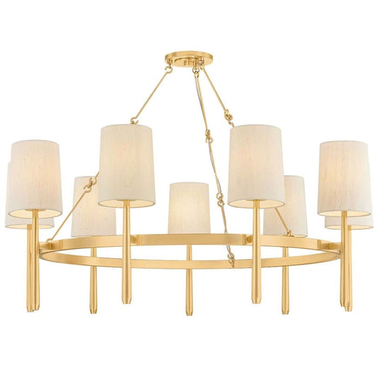 Hudson Valley Lighting Bridgeton 9 Light 46" Wide Chandelier with Raw Silk Shades