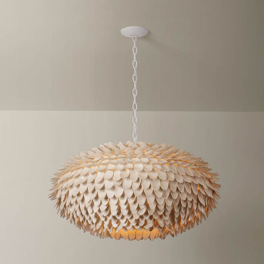 Hudson Valley Lighting Alsen 6 Light 37" Wide Pendant with Coco Shell Shade
