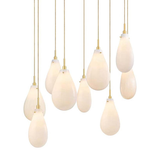 Hudson Valley Lighting Ironwood 9 Light 30" Wide Multi Light Pendant with Seedy Opal Glass Shades
