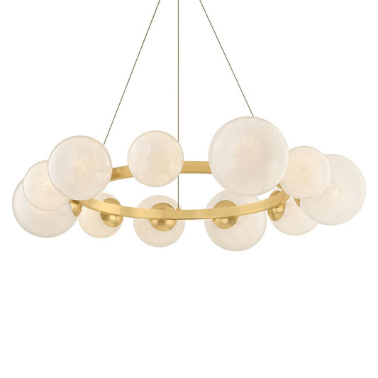 Hudson Valley Lighting Pacama 11 Light 40" Wide Ring Chandelier with Seedy Cloud Glass Shades