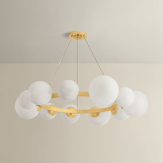 Hudson Valley Lighting Pacama 11 Light 40" Wide Ring Chandelier with Seedy Cloud Glass Shades