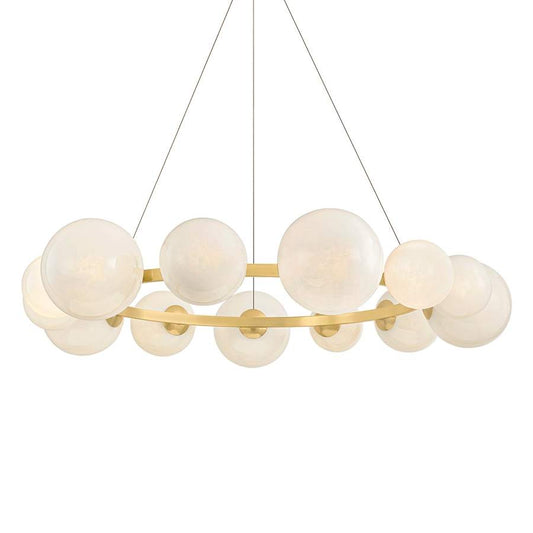 Hudson Valley Lighting Pacama 13 Light 55" Wide Ring Chandelier with Seedy Cloud Glass Shades