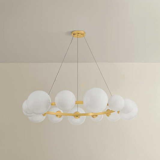 Hudson Valley Lighting Pacama 13 Light 55" Wide Ring Chandelier with Seedy Cloud Glass Shades