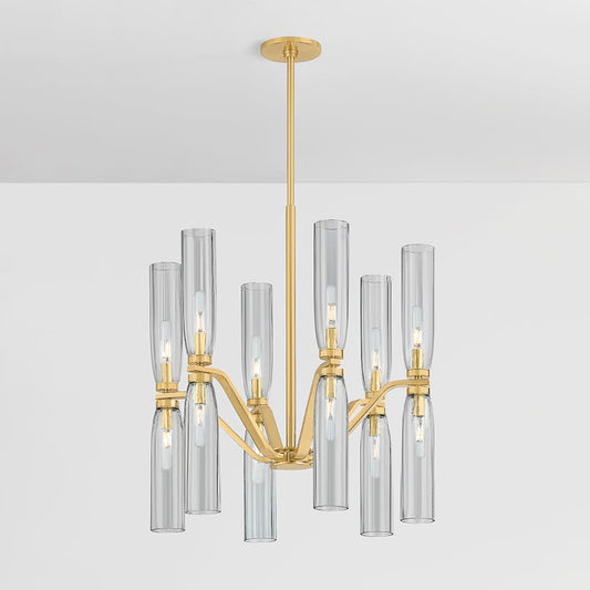 Hudson Valley Lighting Harpswell 12 Light 25" Wide Chandelier with Smoked Glass Shades