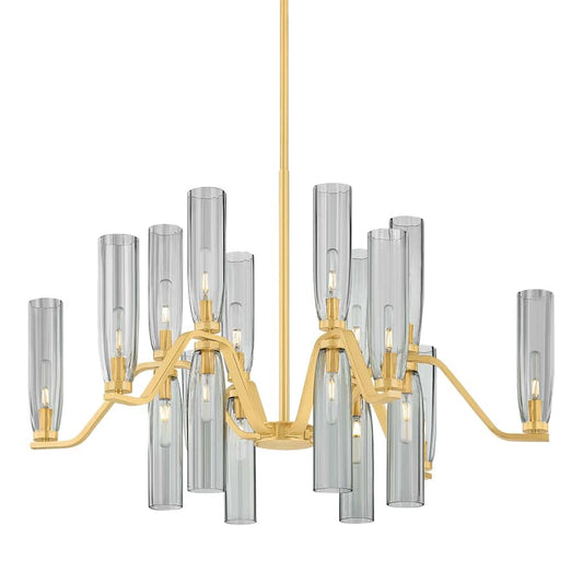 Hudson Valley Lighting Harpswell 18 Light 43" Wide Chandelier with Smoked Glass Shades