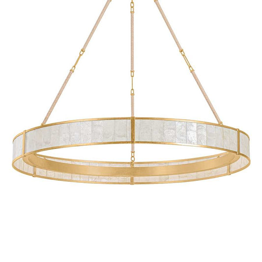 Hudson Valley Lighting Halcott 42" Wide LED Drum Chandelier with Capiz Shell Shade