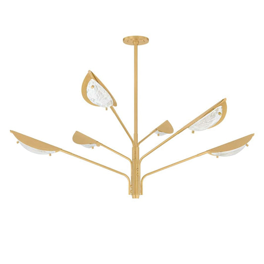Hudson Valley Lighting Levin 6 Light 54" Wide Chandelier with Remolino Blanco Glass Shades