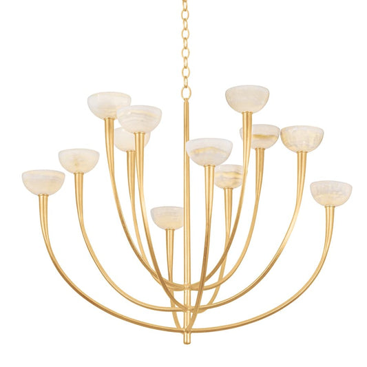 Hudson Valley Lighting Maywood 12 Light 45" Wide Chandelier with Onyx Shades