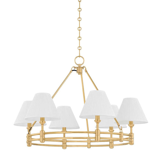 Hudson Valley Lighting Howard 6 Light 33" Wide Chandelier with Silk Shades