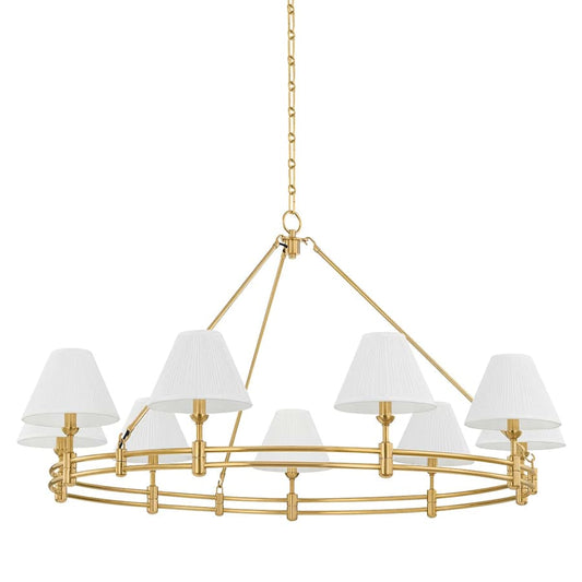 Hudson Valley Lighting Howard 9 Light 50" Wide Chandelier with Silk Shades