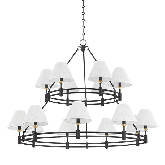 Hudson Valley Lighting Howard 15 Light 50" Wide Chandelier with Silk Shades