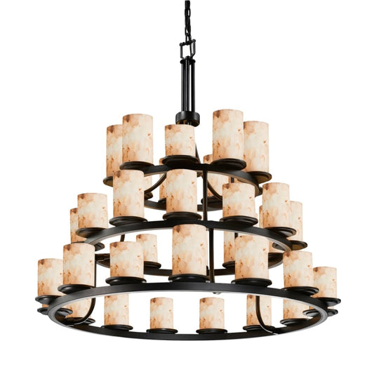 Justice Design Group Alabaster Rocks 42" Wide Ring Chandelier