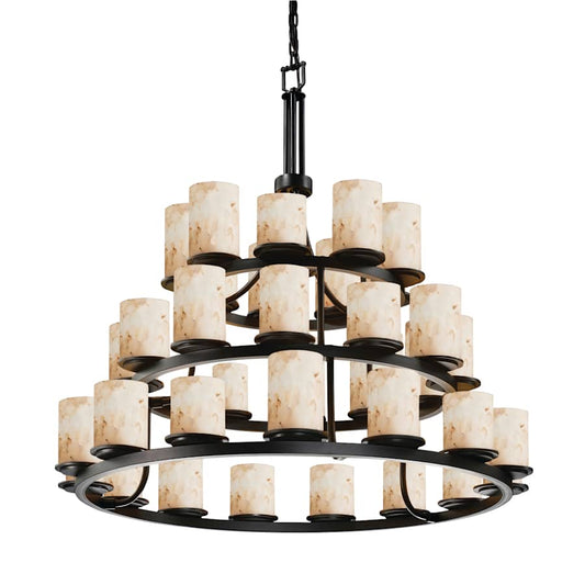Justice Design Group Alabaster Rocks 42" Wide Ring Chandelier