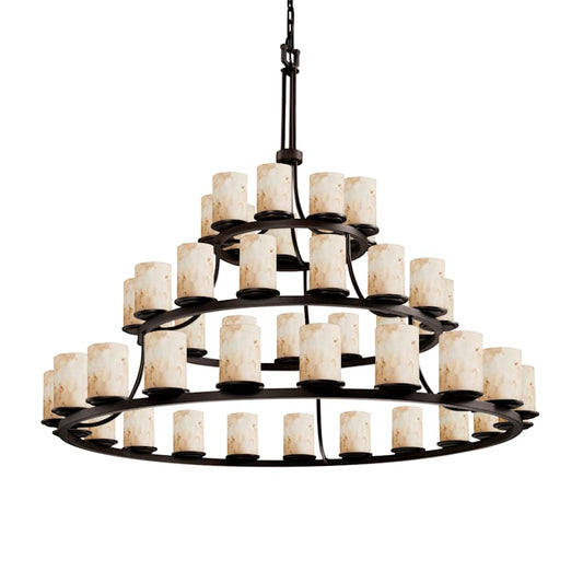 Justice Design Group Alabaster Rocks 60" Wide Ring Chandelier