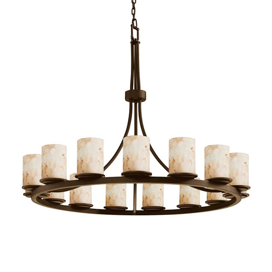 Justice Design Group Alabaster Rocks 42" Wide Ring Chandelier