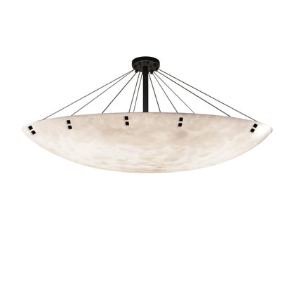 Justice Design Group Clouds 72" Wide Finials LED Single Tier Bowl Shaped Chandelier