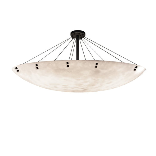 Justice Design Group Clouds 72" Wide Finials LED Single Tier Bowl Shaped Chandelier