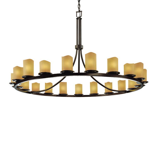 Justice Design Group CandleAria 60" Wide Ring Chandelier with Amber Shades