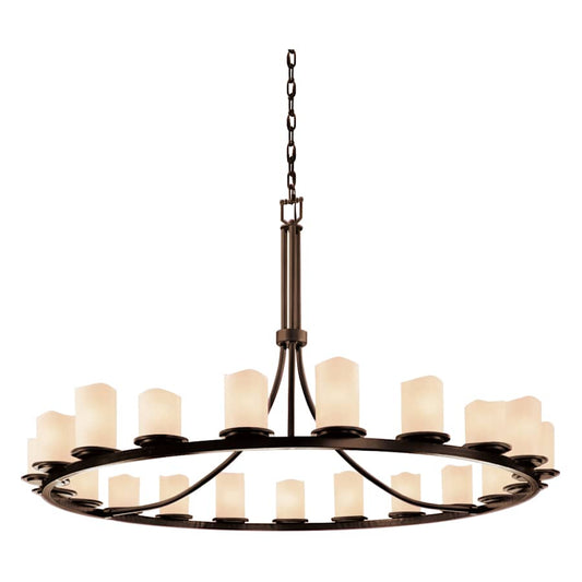 Justice Design Group CandleAria 60" Wide Ring Chandelier with Cream Shades